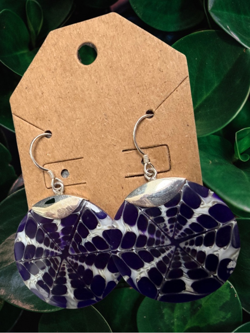 Dyed Mother of Pearl Shell Earrings | 925 Sterling Silver | Bohemian Style | New